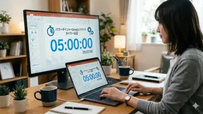 パワーポイント・Googleスライドでタイマー表示する方法【初心者OK】
