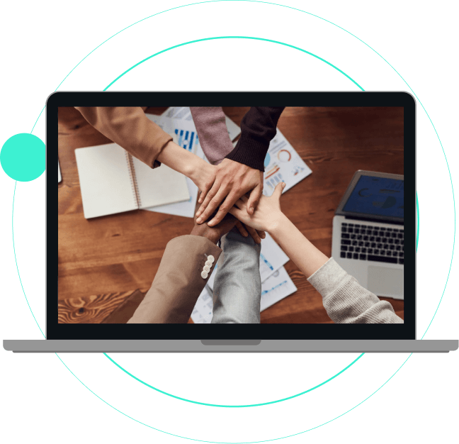 Team collaborating on creating and customizing presentation slides using Smallppt templates